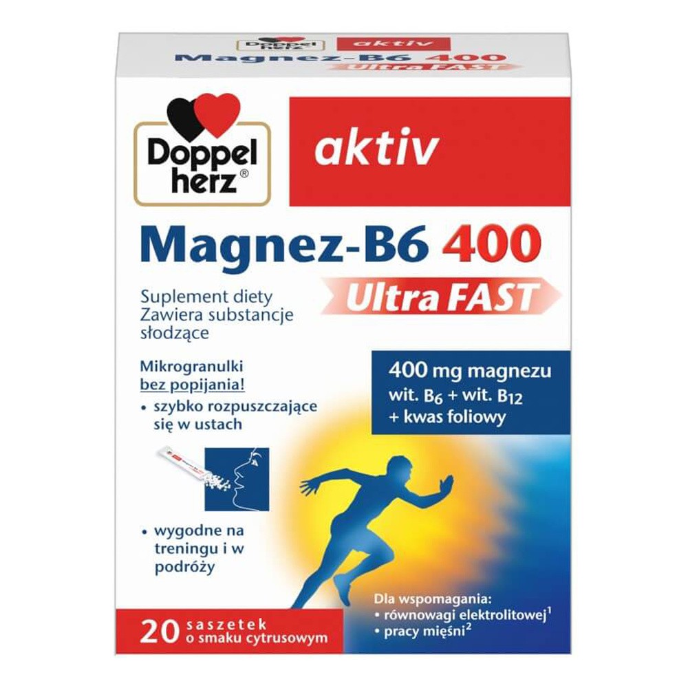 Queisser Pharma Doppelherz Aktiv Magnez + B6 Ultrafast 20 szt.
