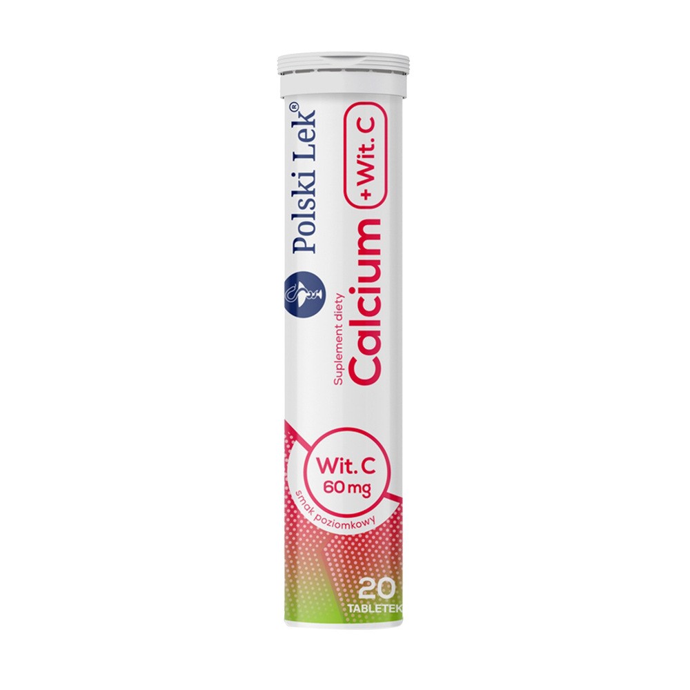 CALCIUM + WITAMINA C 20 tabl MUSUJĽCYCH O SMAKU POZIOMKOWYM