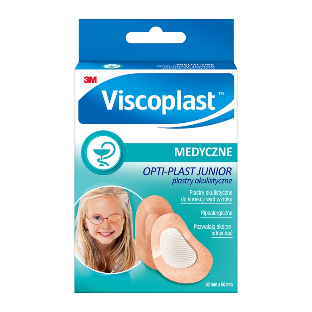 3M VISCOPLAST Plastry okulistyczne optiplast junior 62 x 50 mm x 10 szt