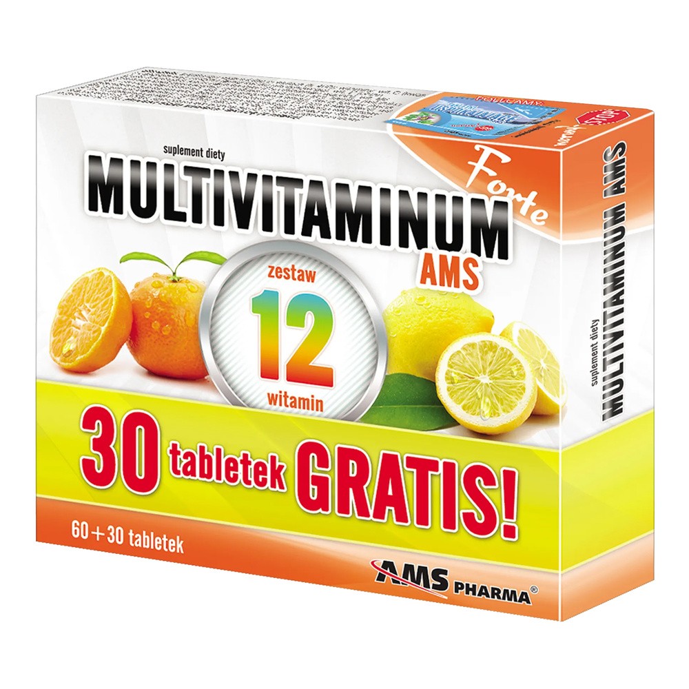 AMS PHARMA Multivitaminum AMS Forte x 60 tabl + 30 tabl GRATIS !
