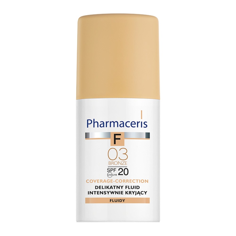 Pharmaceris Pharmaceris f delikatny fluid intensywnie kryjący o przedłużonej trwałości spf 20 bronze 03 brązowy 30 ml