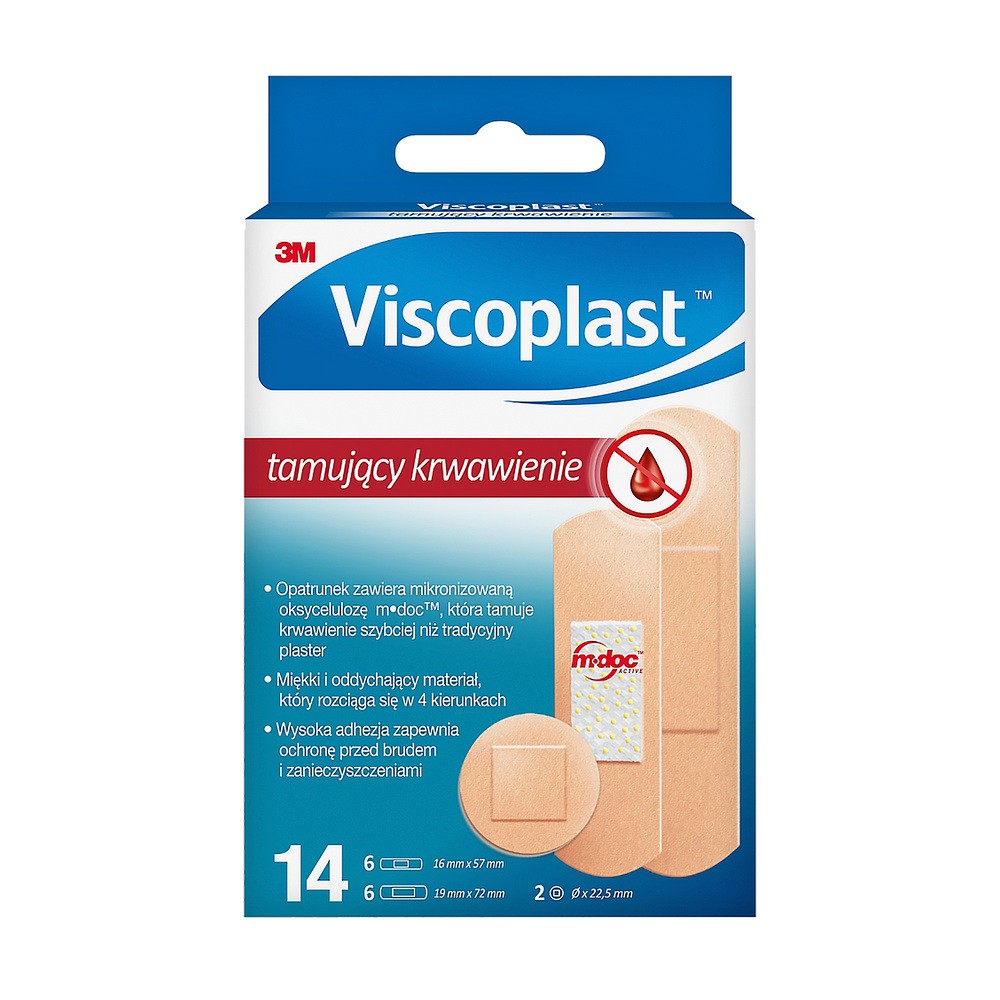 3M VISCOPLAST Zestaw plastrów tamujących krwawienie x 14 szt