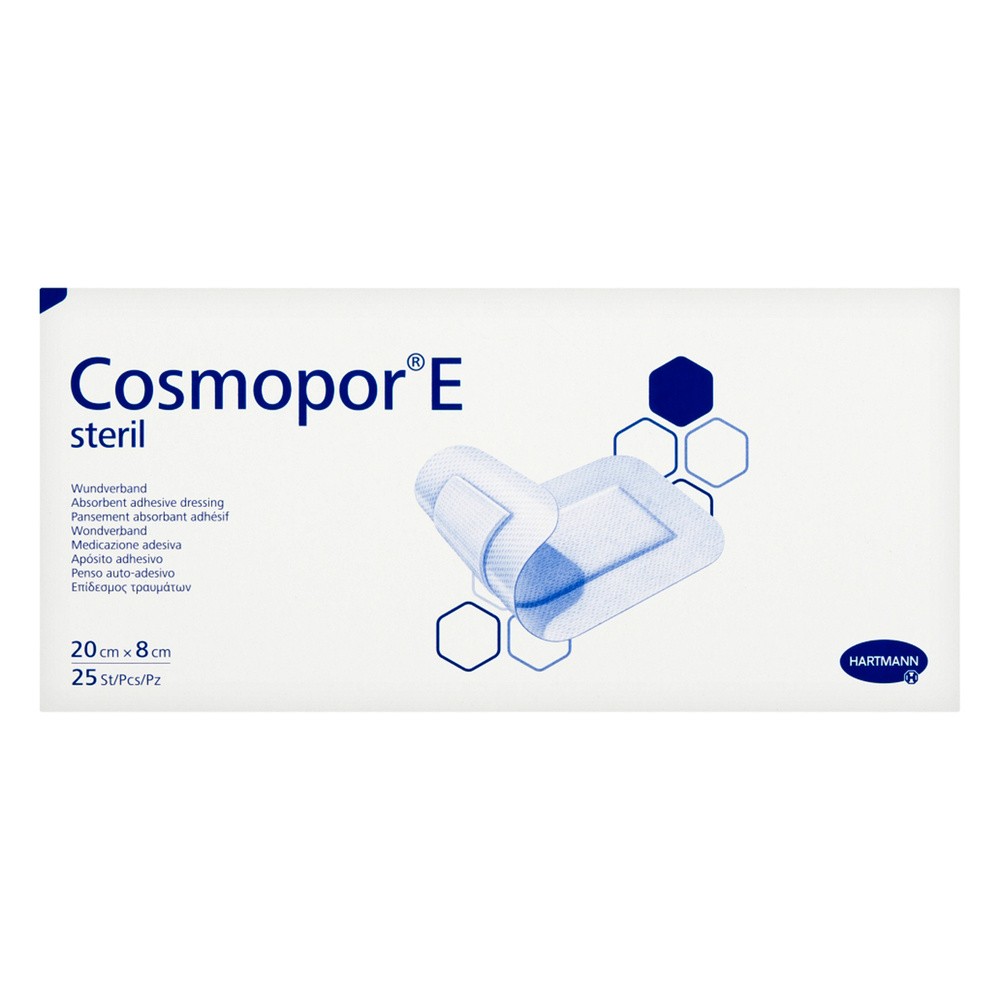 Hartmann Plastry cosmopor e jałowe samoprzylepne 20 x 8cm x 25 szt