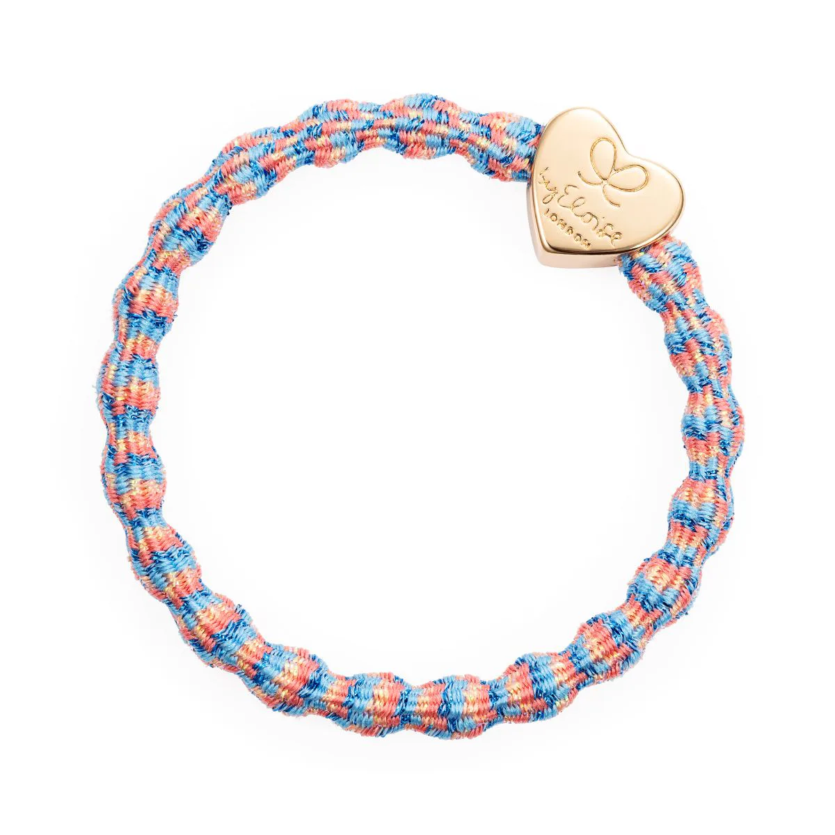 By Eloise London Metallic Gold Heart Gumka do włosów kolor Coral Reef
