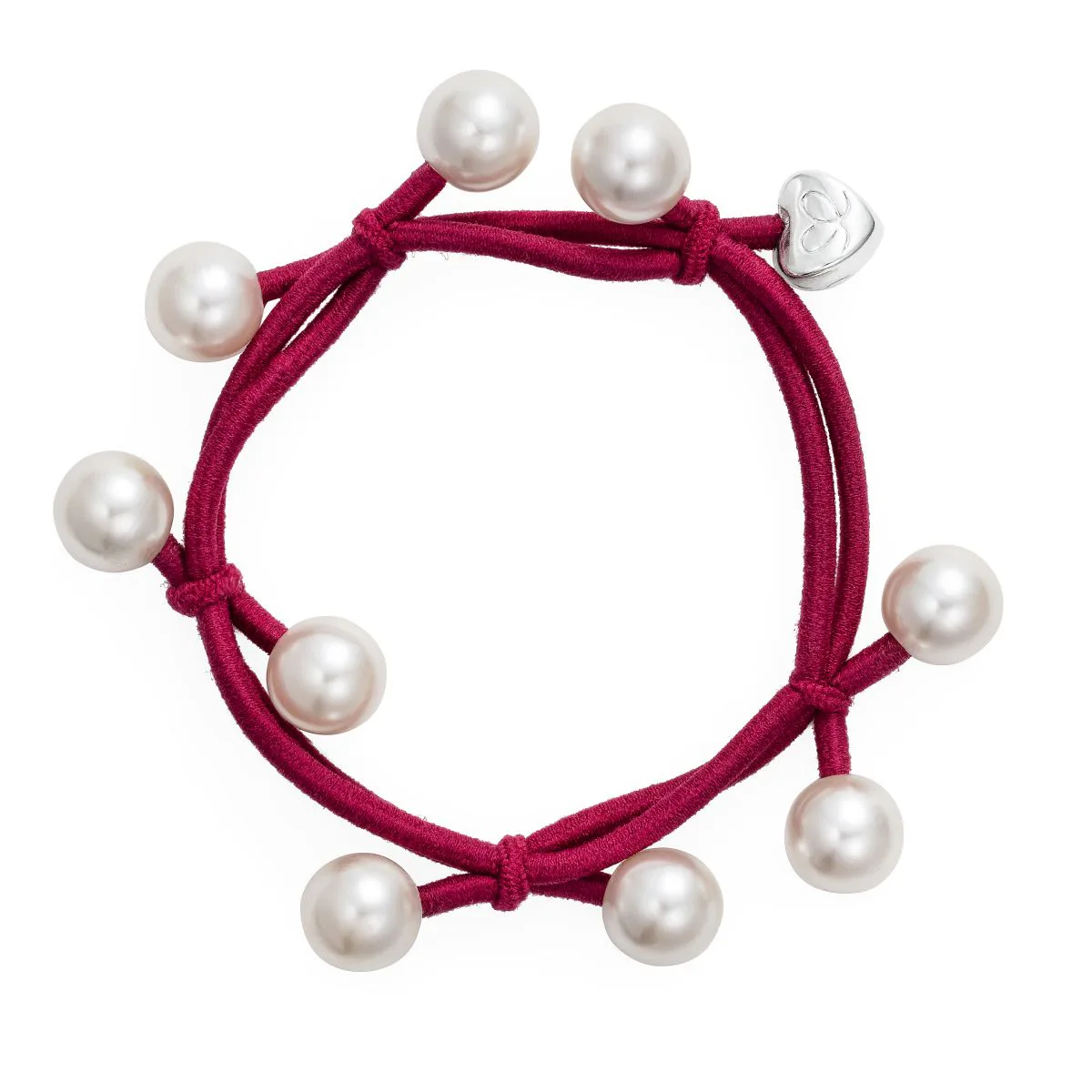 By Eloise London Pearl Cluster Gumka do włosów kolor Burgundy Red