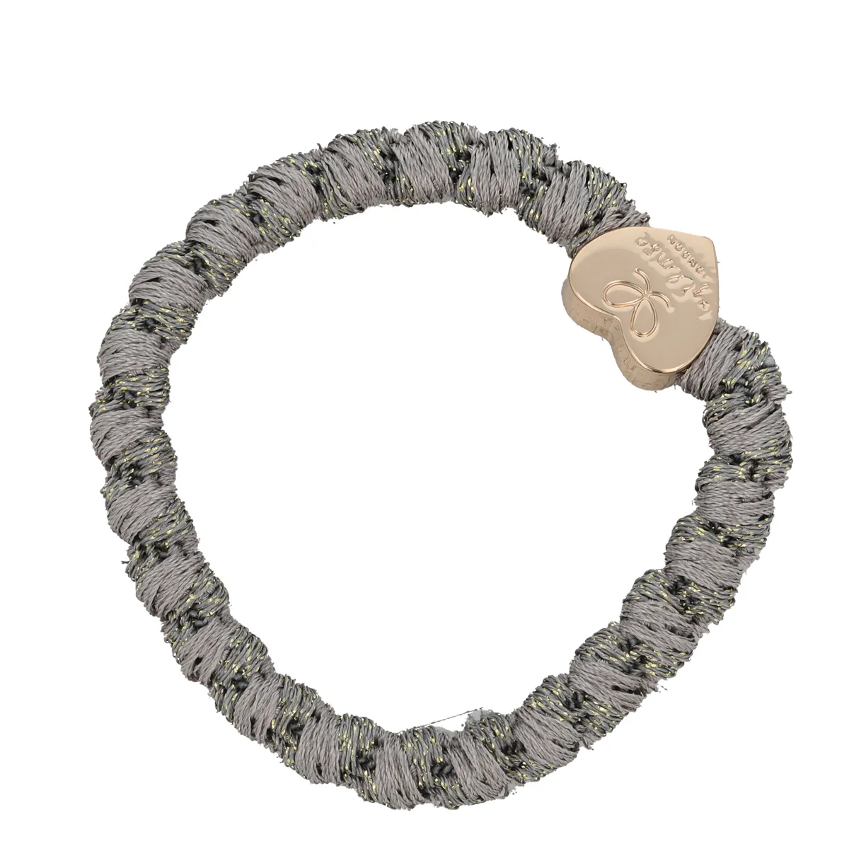 By Eloise London Woven Gold Heart Gumka do włosów kolor Pebble Grey