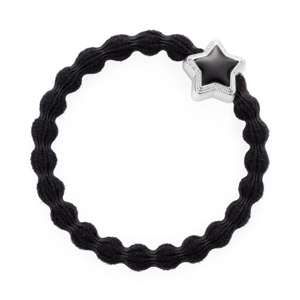 By Eloise London Enamel Silver Star Gumka do włosów kolor czarna