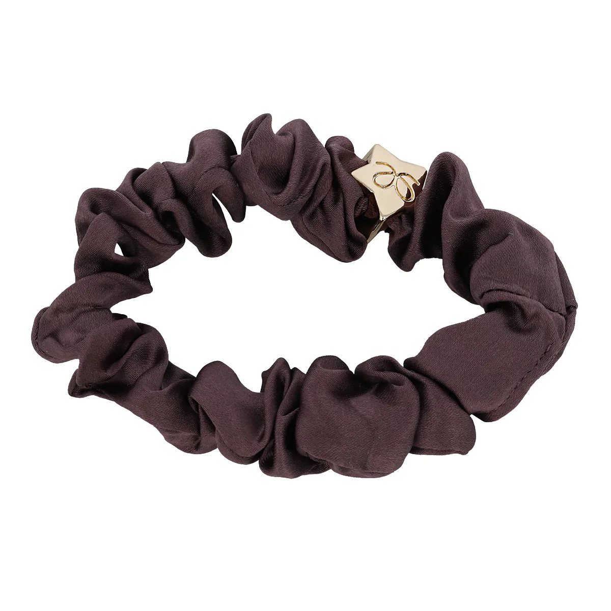 By Eloise London Silk Scrunchie Gold Star Gumka do włosów kolor Mulbery