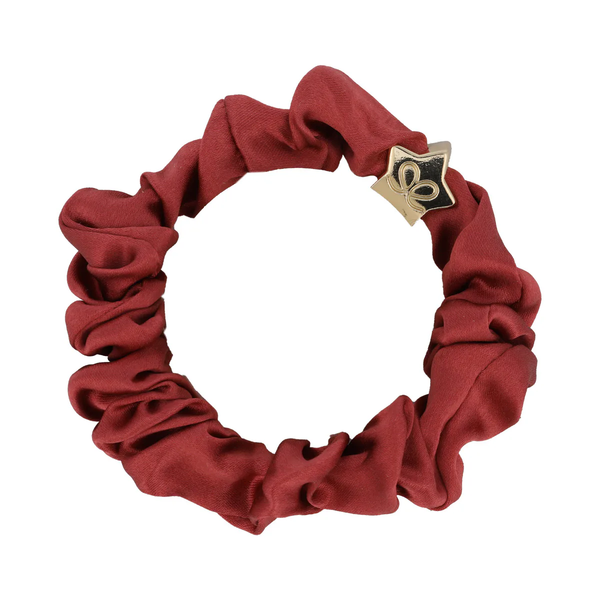 By Eloise London Silk Scrunchie Gold Star Gumka do włosów kolor Persimmon