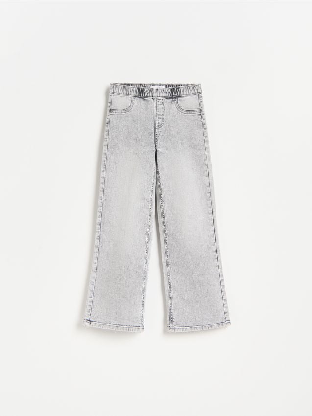 Reserved - Elastyczne jeansy wide leg - jasnoszary