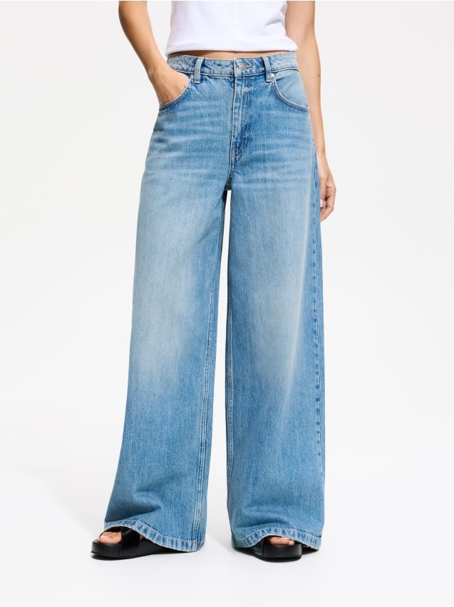 Reserved - Jeansy baggy fit - niebieski