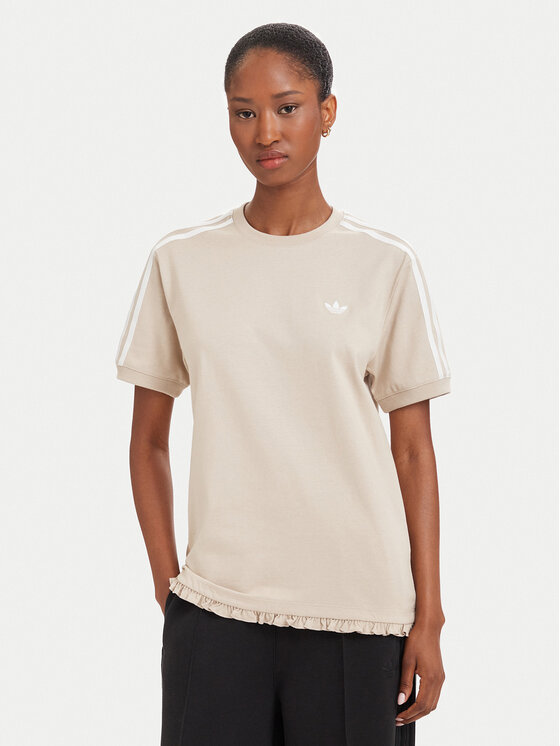 adidas T-Shirt Pleated 3S LG4315 Khaki Regular Fit