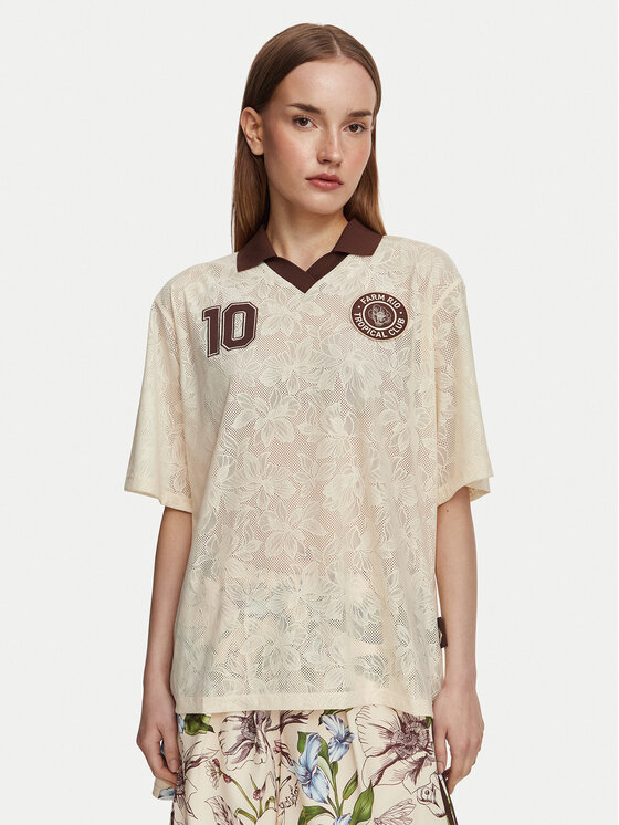 adidas T-Shirt Farm Rio KR0239 Beżowy jasny Loose Fit
