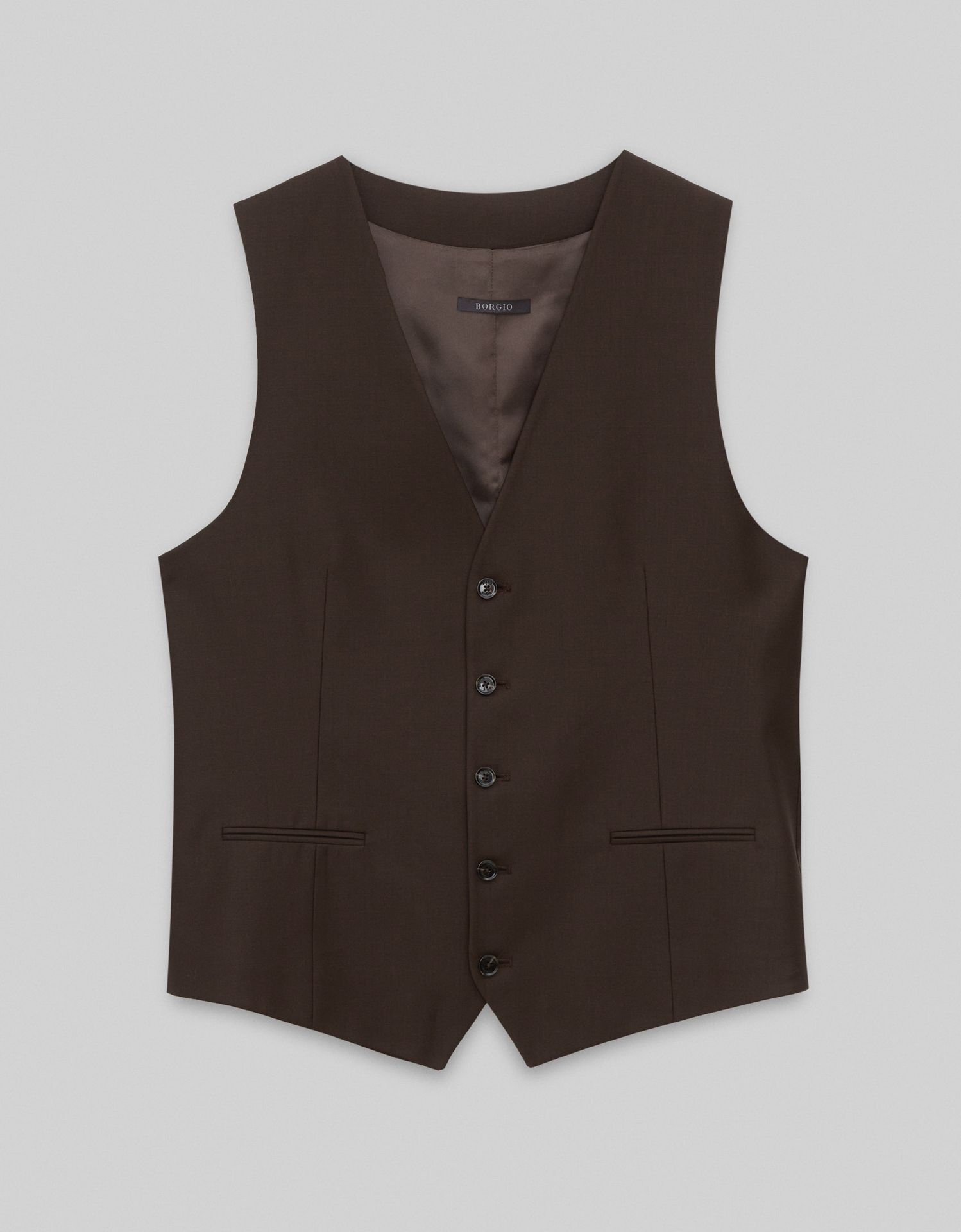 kamizelka do zestawu brosso slim fit brązowa