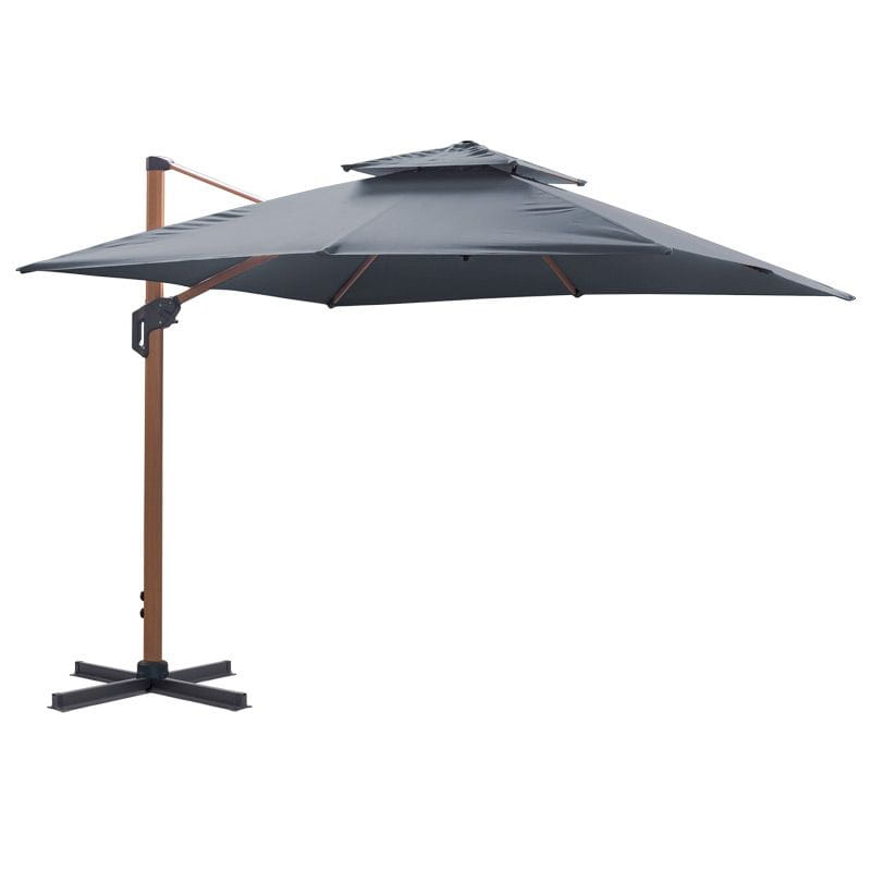Parasol ogrodowy składany, antracytowy, aluminiowy, UV 50+ Roma