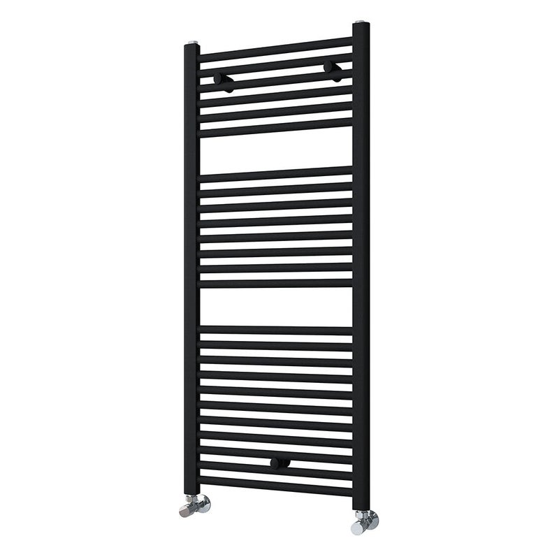 Kibath Wieszak na ręczniki, obwód grzejny grzejnikowy, 120 cm x 50 cm, wykończenie matowo czarne, wykonany ze stali