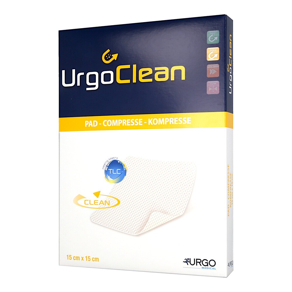 UrgoClean, opatrunek, 15 cm x 15 cm, 1 szt. (z opakowania wielosztukowego)