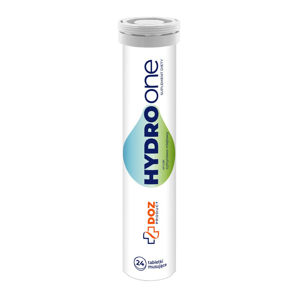 DOZ PRODUCT HydroOne, smak cytrynowo - miętowy, tabletki musujące, 24 szt.