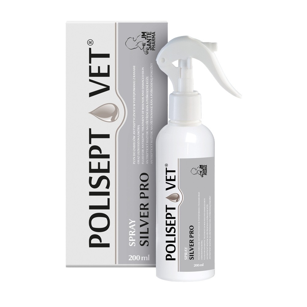 JM SANTE POLISEPT VET SPRAY PRO SILVER do pielęgnacji ran 200ml