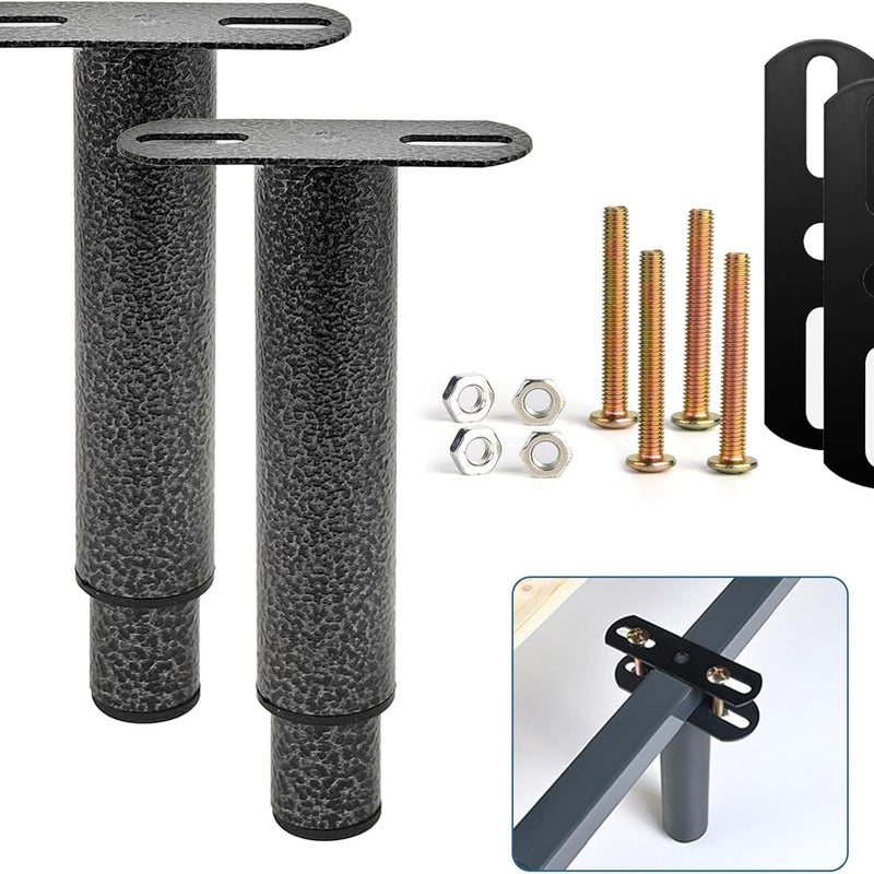 Regulowane metalowe nogi do łóżka 18-33 cm – zestaw 2 szt. – do podstawy łóżka, sofy, szafy – wytrzymałe, szare
