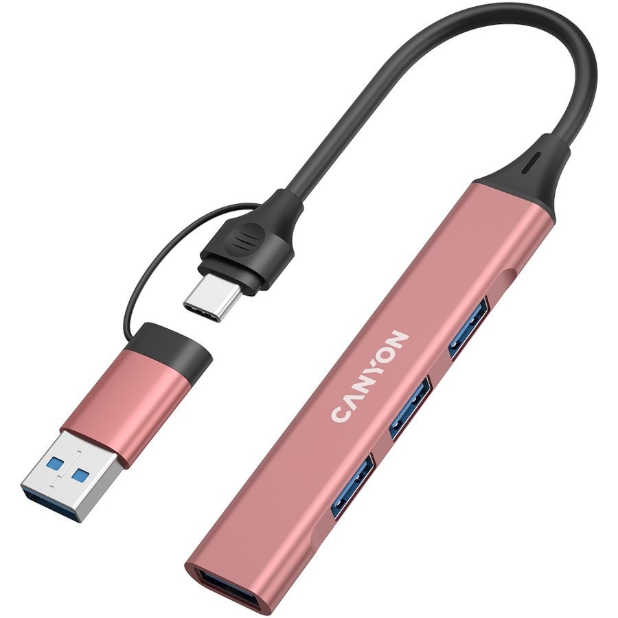 CANYON 4w1 USB-A/C Różowy CNS-TDS02P
