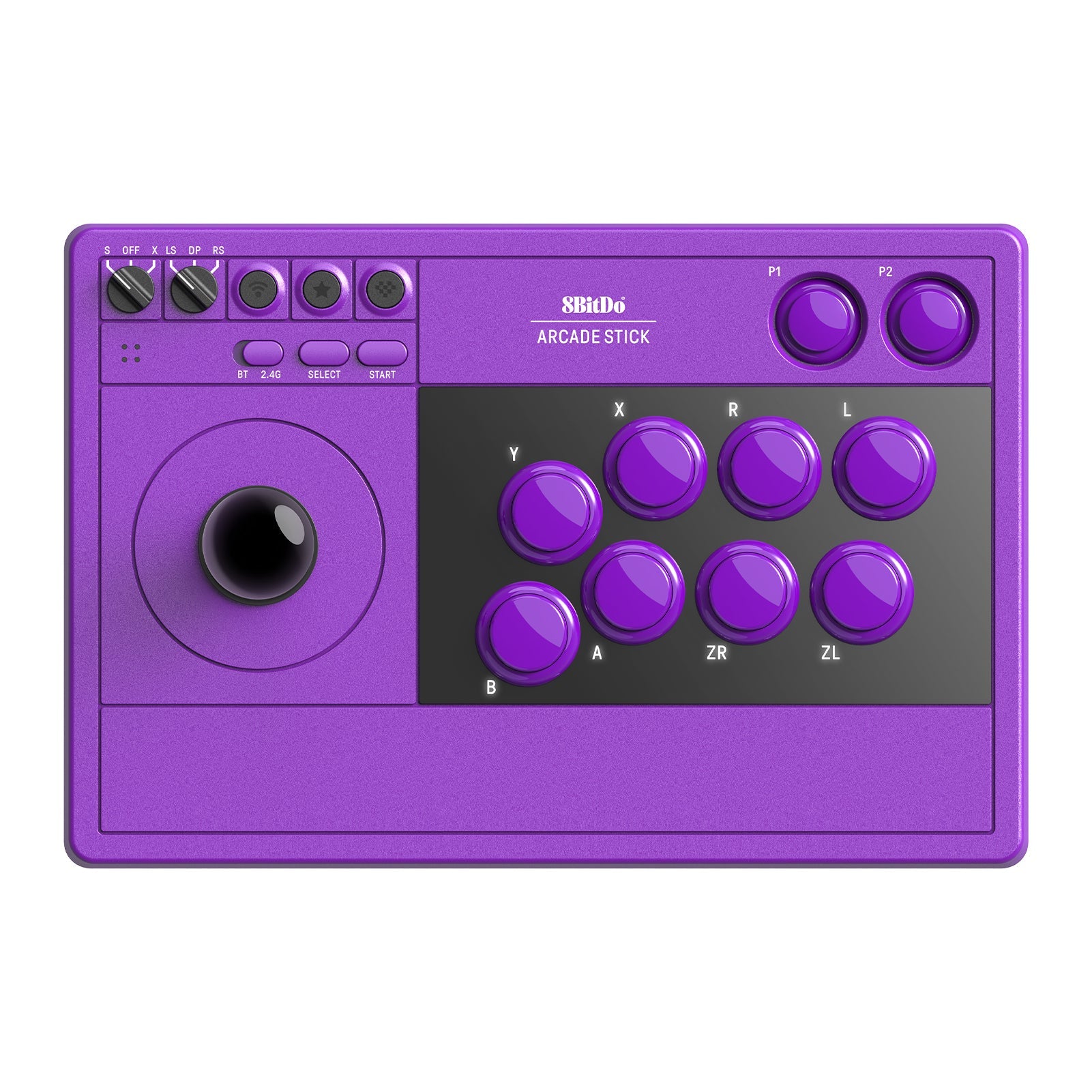 8BitDo - Arcade Stick 2.4G PC & Nintendo Switch - Purple - Retro Kontroler do Gier PC/Switch