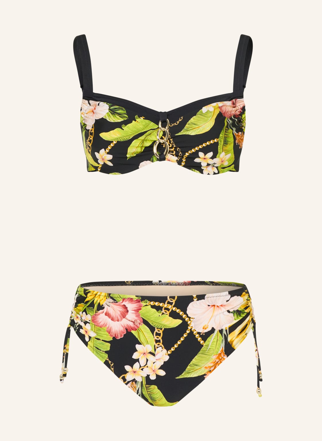 Charmline Bikini Z Fiszbinami Imperial Tropics schwarz