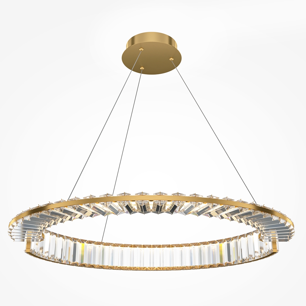 KRONE lampa wisząca złoty ring z kryształami LED 36W 3000K fi 62cm P097PL-L36BS3K1