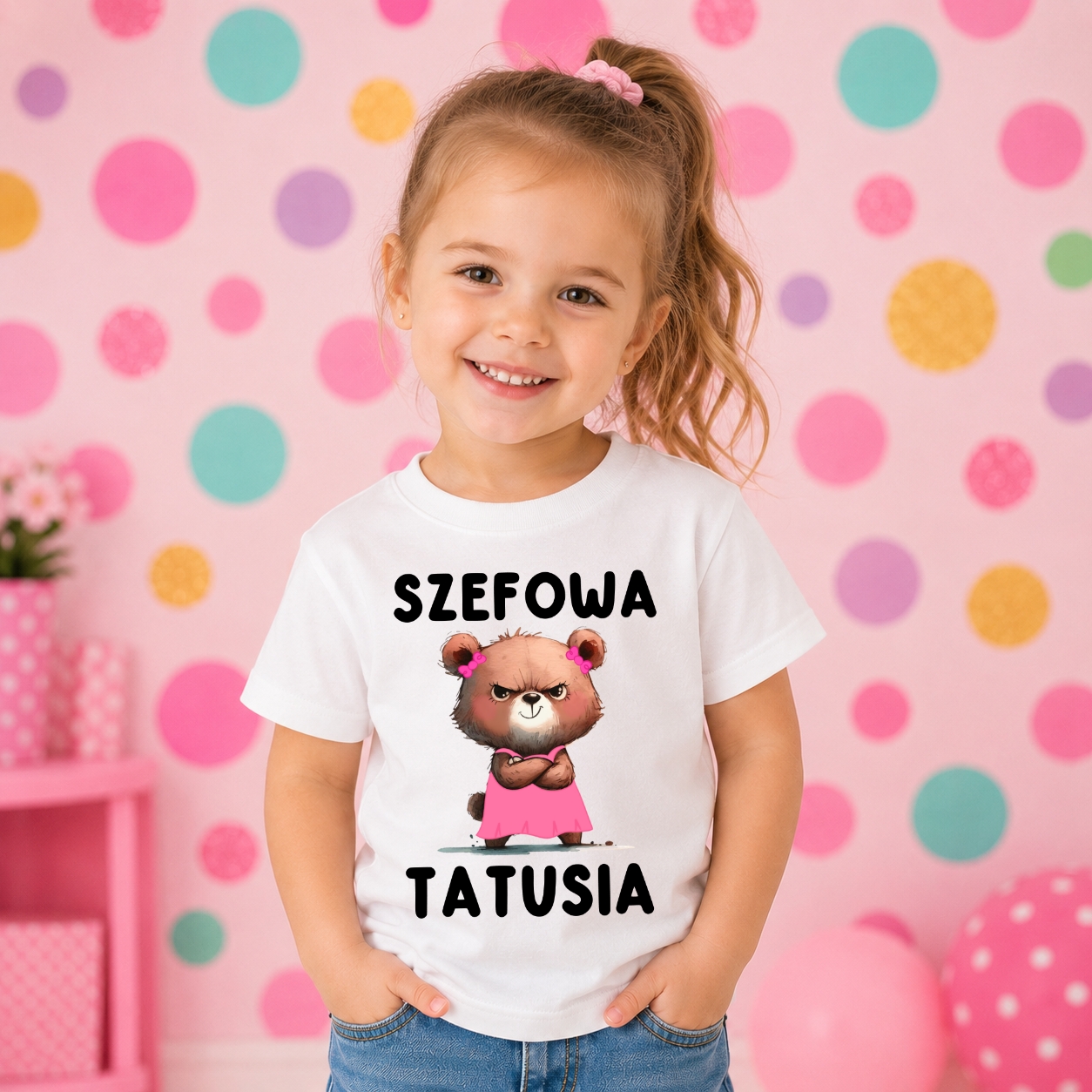 Koszulka dla dziewczynki SZEFOWA TATUSIA