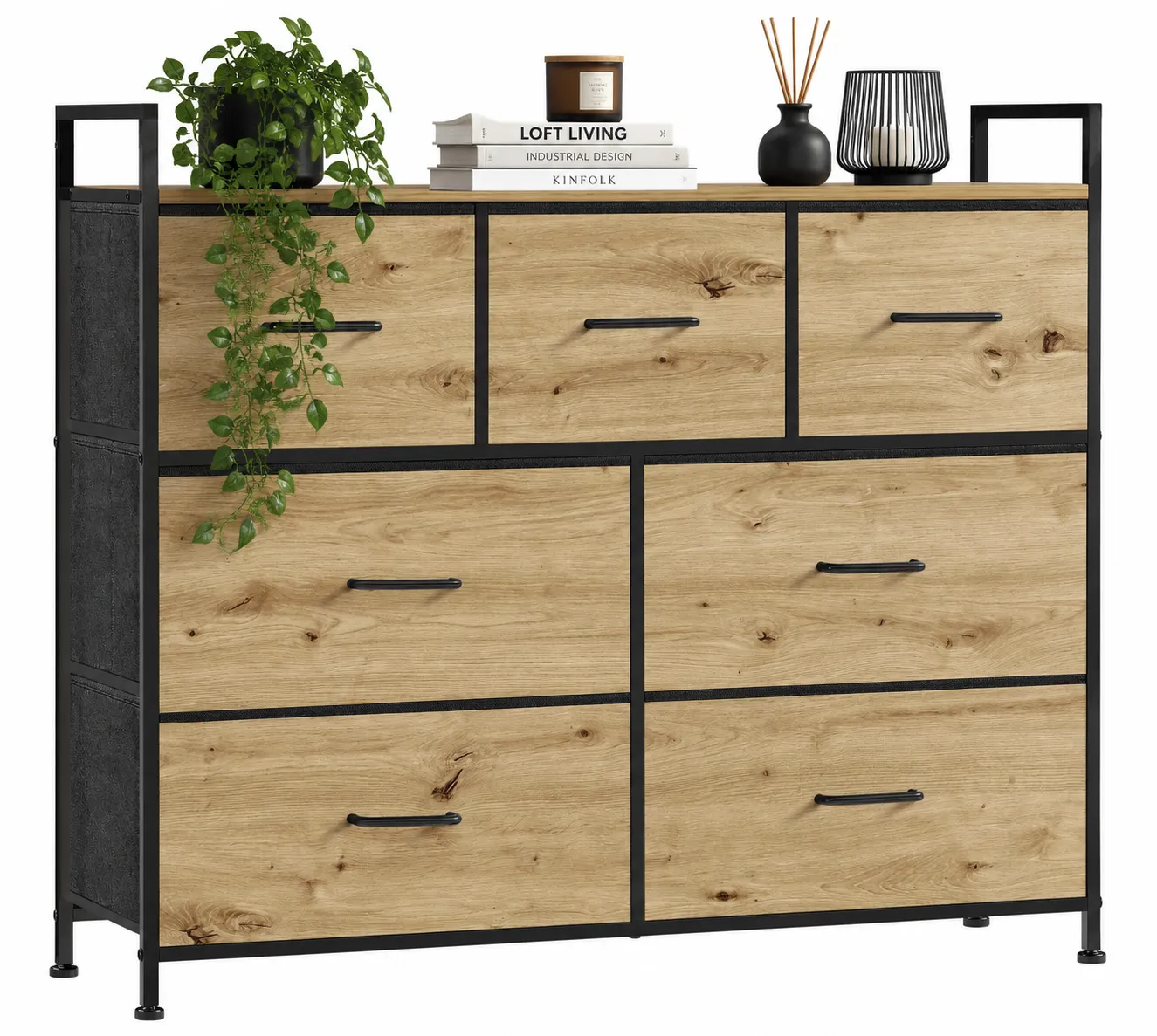 Duża komoda z szufladami w stylu loft dąb artisan A9-Z16