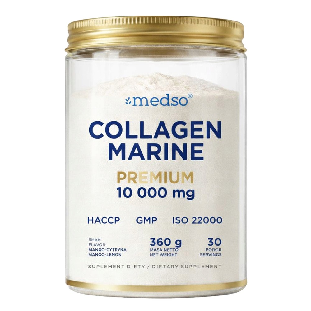 Medso Collagen Marine Premium 10 000 mg, proszek, smak mango-cytryna, 360 g