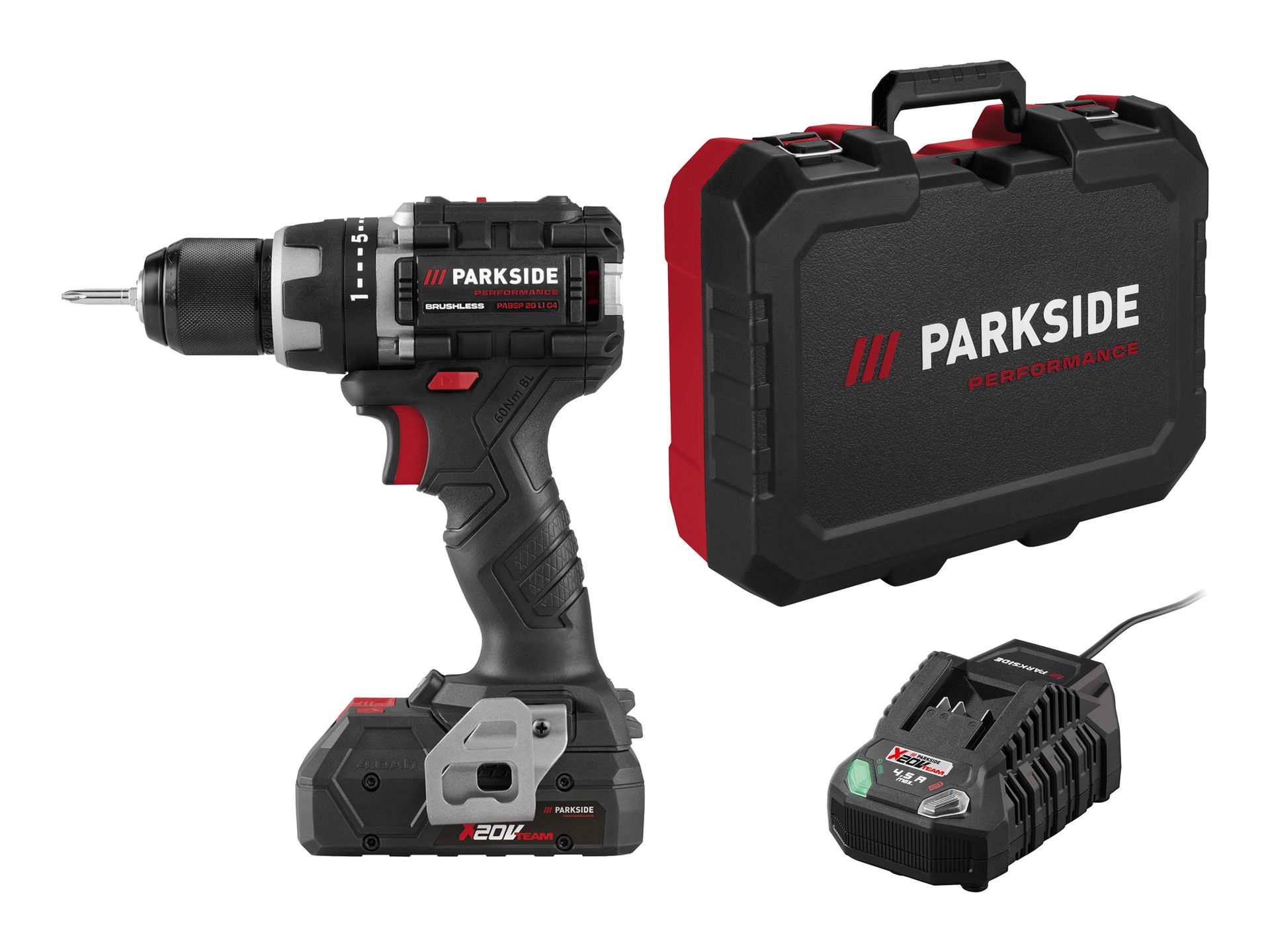 PARKSIDE PERFORMANCE® Akumulatorowa wiertarkowkrętarka 4 Ah i ładowarką 4,5 A
