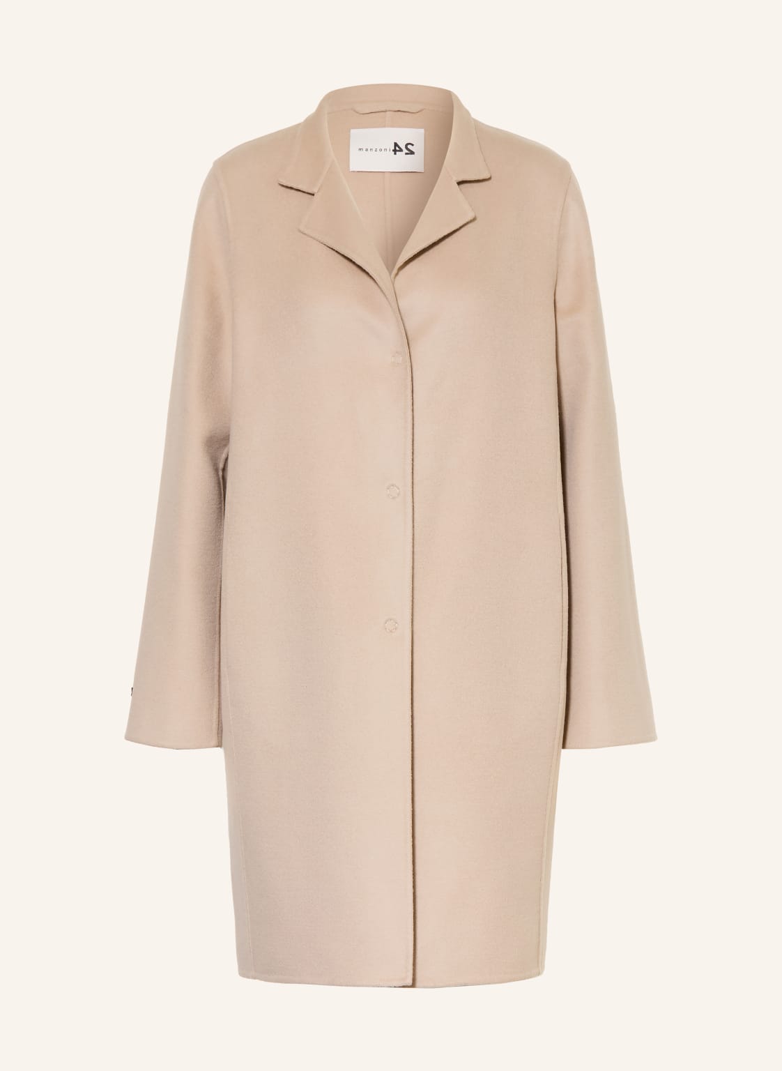 Manzoni 24 Płaszcz Wełniany Z Kaszmirem beige