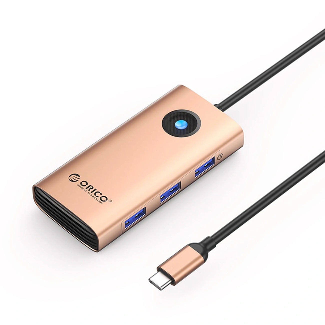 Orico USB-C 6w1 3x USB-A 3.0 1x USB-C 3.0 1x USB-C PD 100W 1x HDMI 4K 30Hz - różowo-złota