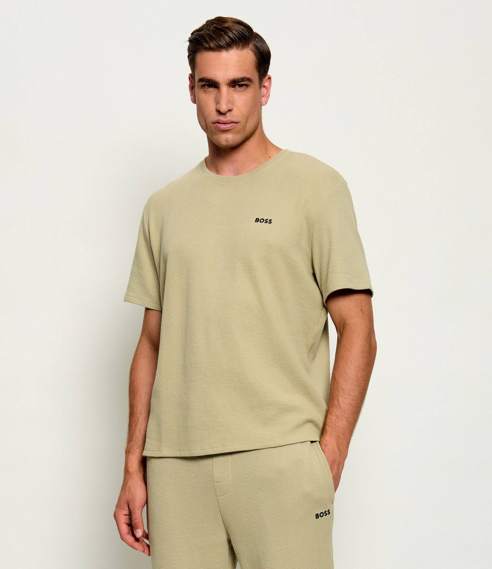 BOSS BLACK Góra od piżamy Waffle Regular Fit