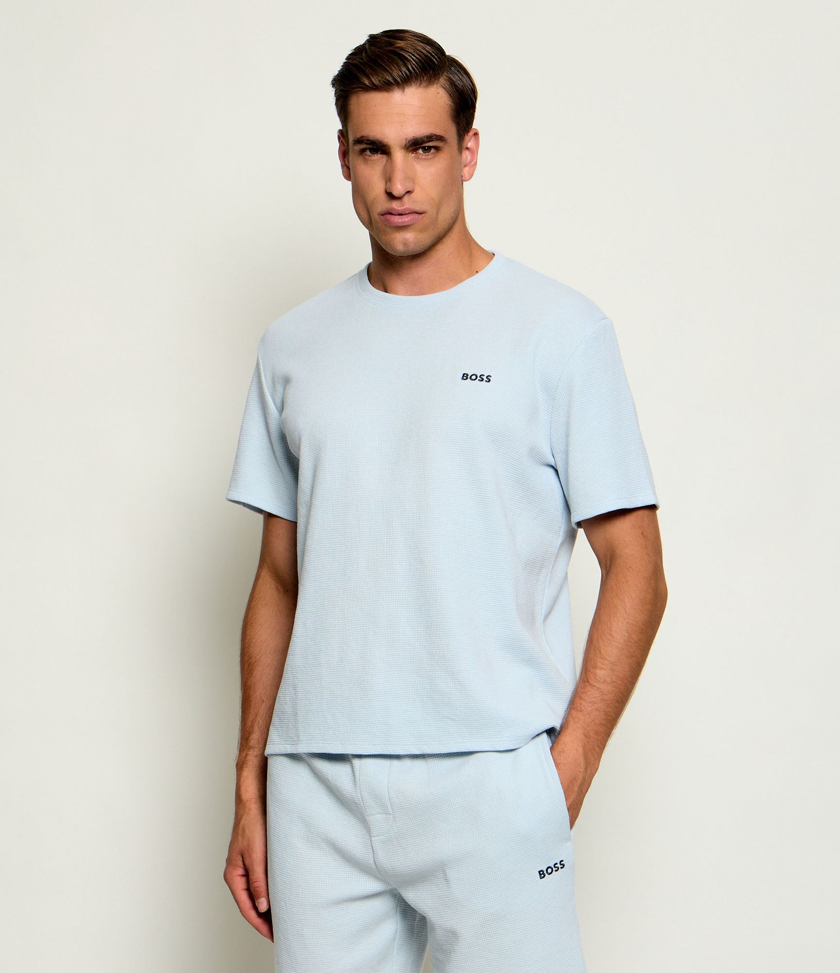 BOSS BLACK Góra od piżamy Waffle Regular Fit