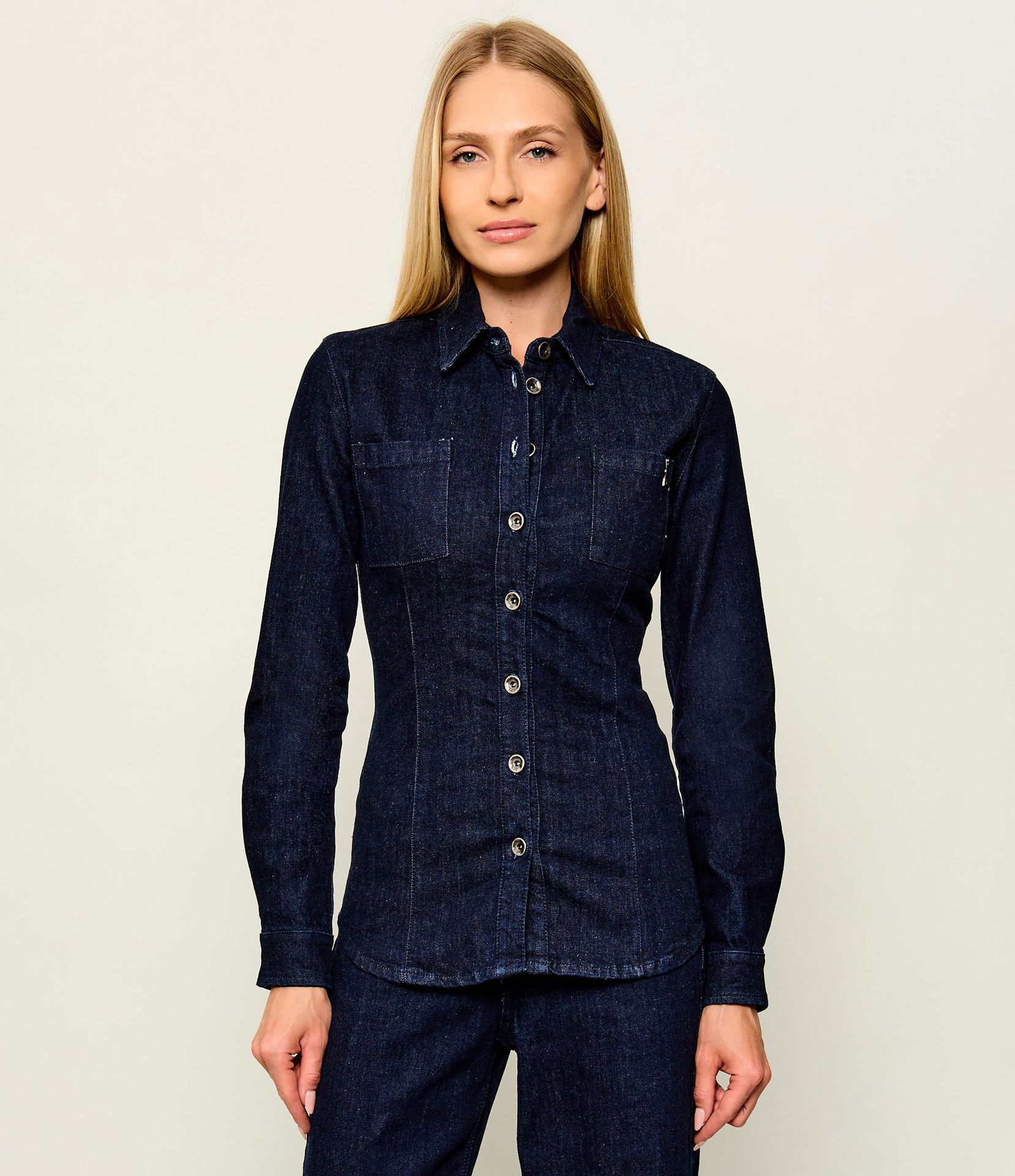 Patrizia Pepe Jeansowa koszula Slim Fit