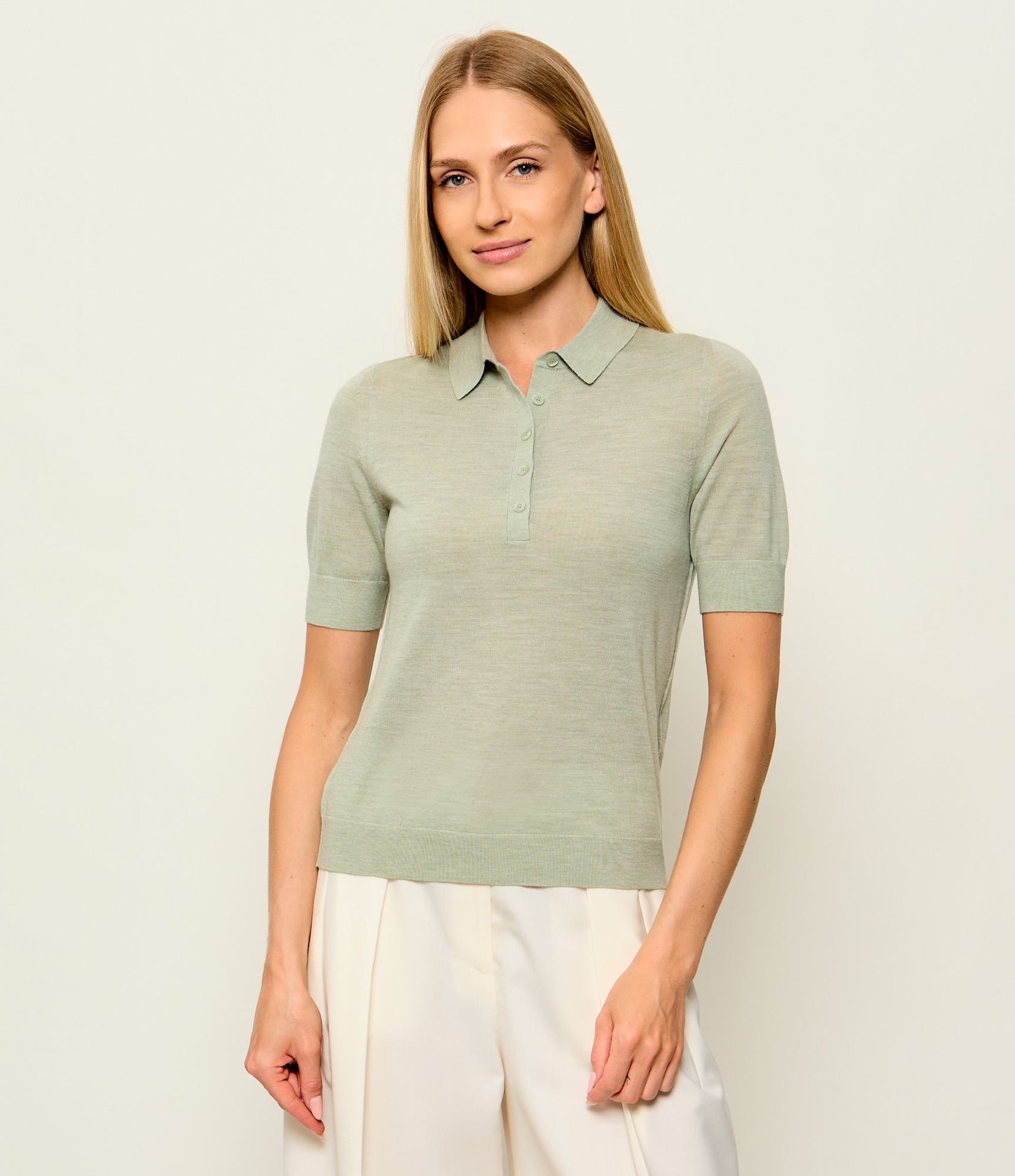 BOSS BLACK Wełniane polo Fidenka Regular Fit