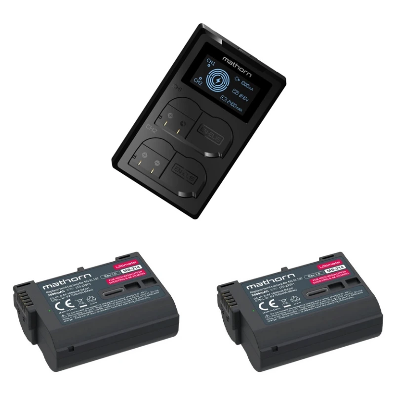 Mathorn Ładowarka + 2x MB-214 Ultimate 2600mAh USB-C - zamiennik EN-EL15C