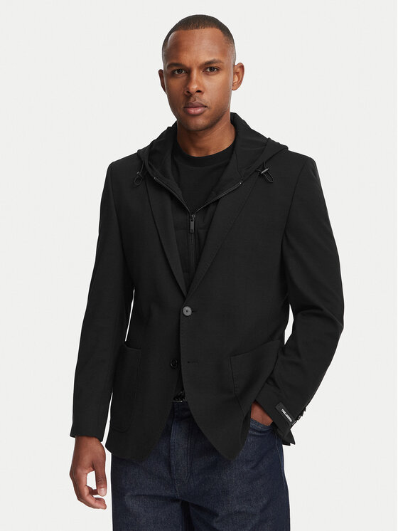 KARL LAGERFELD Marynarka 155684-562023 Czarny Modern Fit