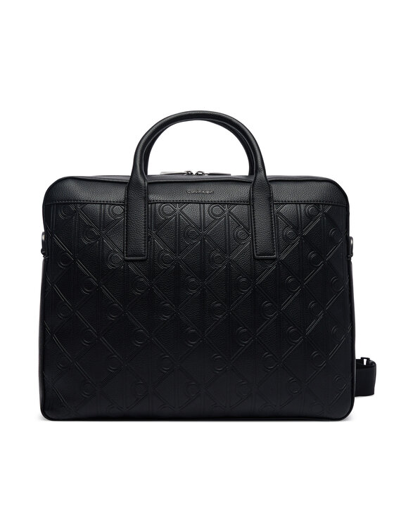 Calvin Klein Aktówka Emblem Aop Deboss LV04D3561G Czarny