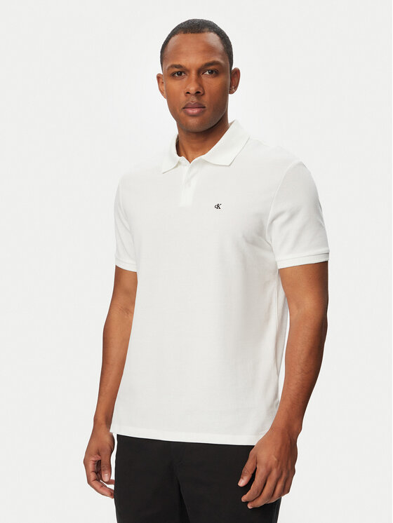Calvin Klein Polo LV040EM269 Biały Regular Fit