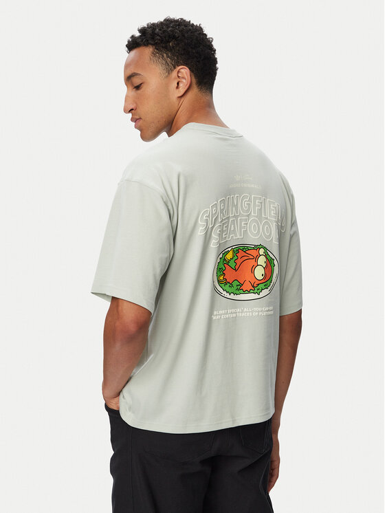 adidas T-Shirt Blinky Graphic LG5062 Zielony Oversize