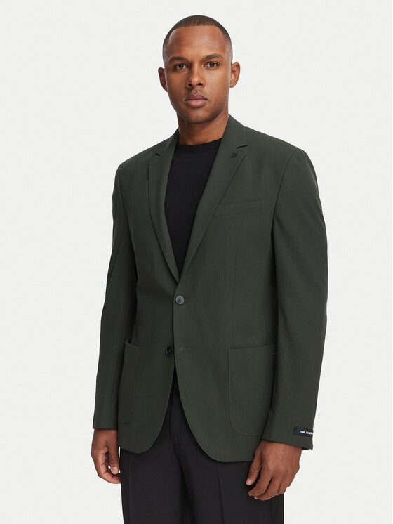 KARL LAGERFELD Marynarka 155280-562034 Zielony ciemny Slim Fit