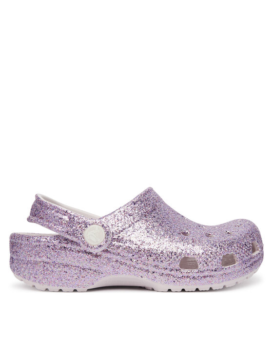 Crocs Klapki Classic Chunky Glitter Clog K 211939 Fioletowy