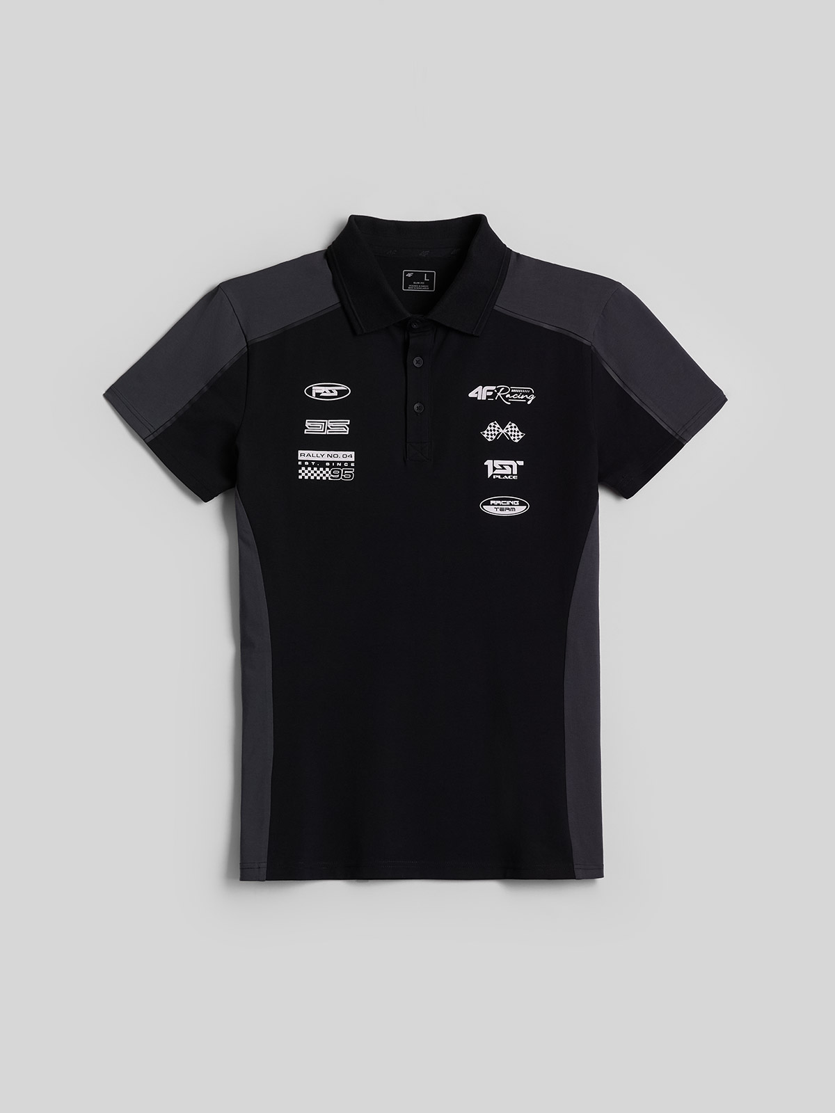 4F Koszulka polo slim męska - czarna XXL