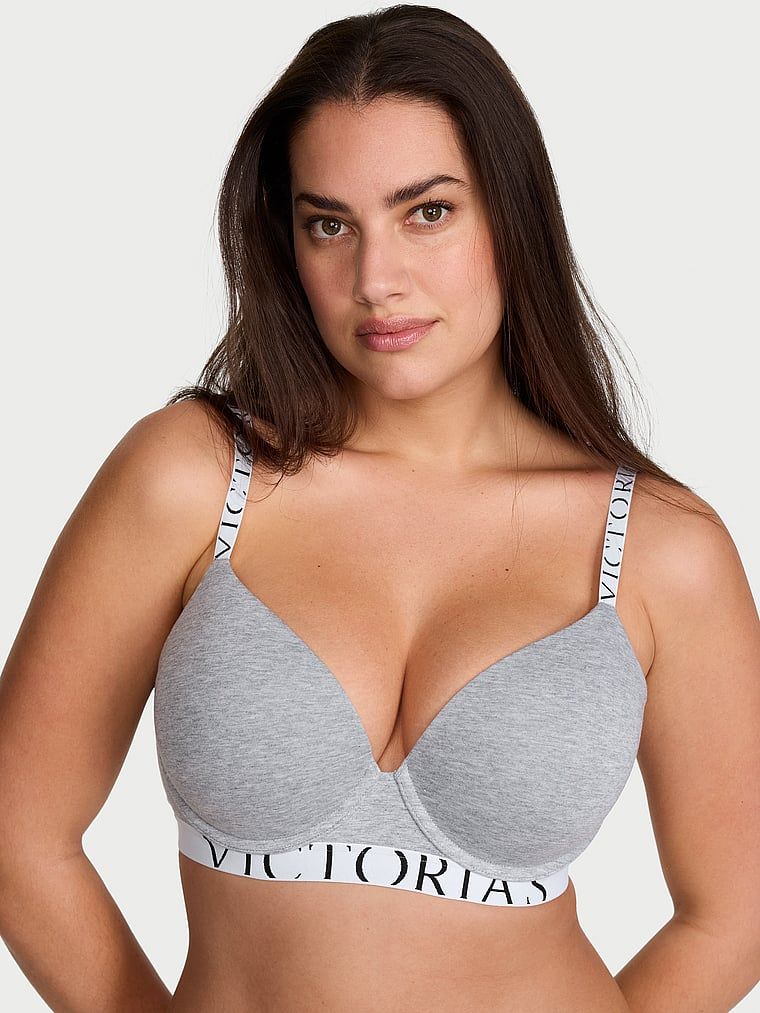T-shirt Biustonosz push-up bawełniany Perfect Shape Exploded Logo