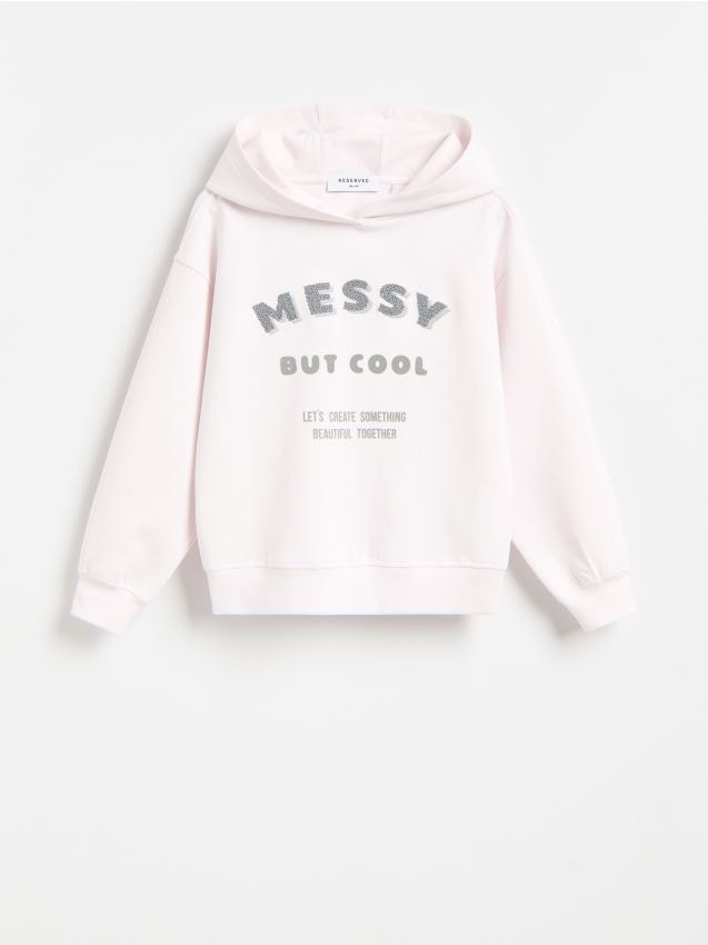 Reserved - Bluza z kapturem - pastelowy róż