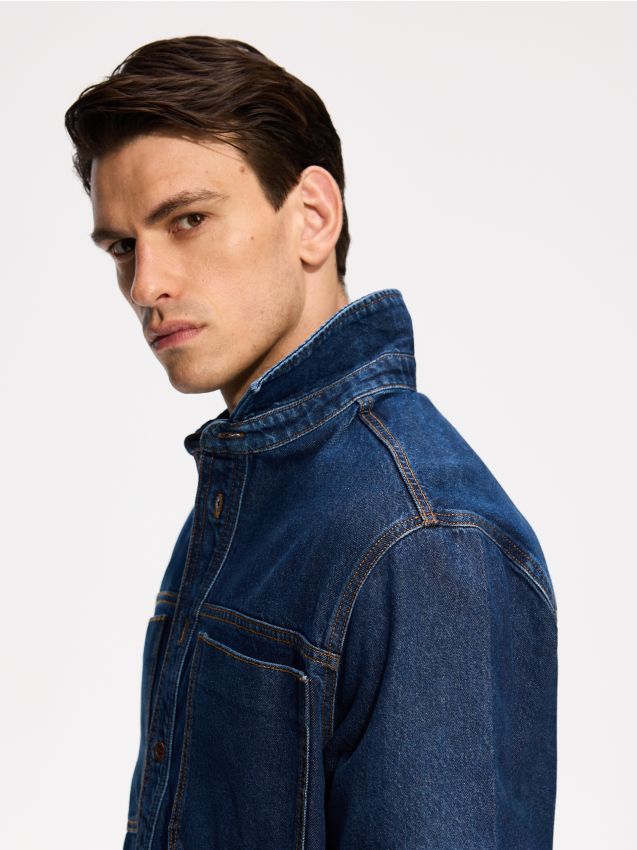 Reserved - Jeansowa koszula regular fit - granatowy