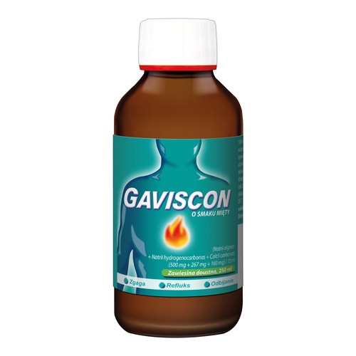 Gaviscon o smaku mięty, zawiesina doustna, 250 ml